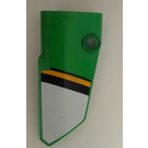 LEGO Bright Green Curved Panel 3 Left with white, black an yellow stripes left side Sticker (64683)