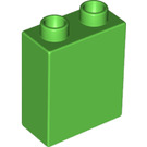 LEGO Vert clair Duplo Brique 1 x 2 x 2 sans tube à l'intérieur (4066 / 76371)