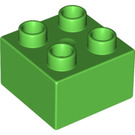 LEGO Leuchtend grün Duplo Backstein 2 x 2 (3437 / 89461)