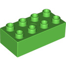 LEGO Leuchtend grün Duplo Backstein 2 x 4 (3011 / 31459)