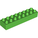 LEGO Leuchtend grün Duplo Backstein 2 x 8 (4199)