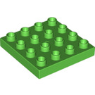 LEGO Leuchtend grün Duplo Platte 4 x 4 (14721)