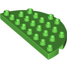 LEGO Leuchtend grün Duplo Platte 8 x 4 Semicircle (29304)