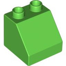 LEGO Leuchtend grün Duplo Steigung 2 x 2 x 1.5 (45°) (6474 / 67199)