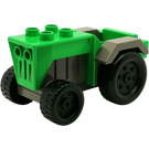 LEGO Bright Green Duplo Tractor with Gray Mudguards (73572)