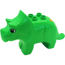 LEGO Bright Green Duplo Triceratops with Brown Marks