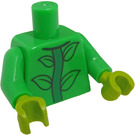 LEGO Bright Green Flower Pot Girl Minifig Torso (973 / 88585)