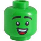 LEGO Leuchtend grün Kopf mit Smile (Sicherheitsbolzen) (3274)