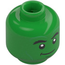 LEGO Klargrön Hulk Minifigur Huvud (Infälld solid knopp) (3274)