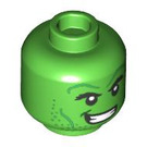 LEGO Bright Green Hulk with Spiked Hair and Grin / Angry Minifigure Head (Recessed Solid Stud) (3626 / 101674)