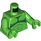 LEGO Fel groen Hulk met Warrig haar Minifiguur Torso (973 / 76382)