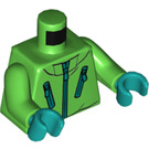LEGO Leuchtend grün Jacket und Dark Turquoise Hände Minifig Torso (973 / 76382)
