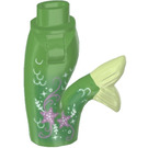 LEGO Verde brillante Minidoll Mermaid Caderas y Cola con Yellowish Verde Fin y Rosa Estrellas (16530 / 39295)