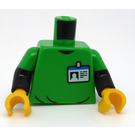 LEGO Bright Green Minifig Torso with Badge and 'RESCUE' on Back (973)