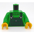 LEGO Bright Green Minifig Torso with Dark Green Overalls (973)