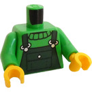 LEGO Fel groen Minifiguur Torso met Donkergroen Overalls (973 / 76382)