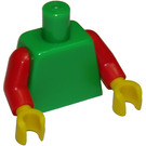 LEGO Leuchtend grün Schmucklos Torso mit rot Arme und Gelb Hände (76382 / 88585)
