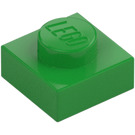 LEGO Fel groen Plaat 1 x 1 (3024 / 30008)