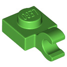LEGO Fel groen Plaat 1 x 1 met Horizontale Klem (Dikke open 'O'-clip) (52738 / 61252)