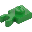 LEGO Verde brillante Piastra 1 x 1 con Verticale Clip (Spessa "O" aperta) (44860 / 60897)