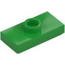 LEGO Fel groen Plaat 1 x 2 met 1 Nop (met groef en studhouder aan de onderkant) (15573 / 78823)