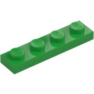 LEGO Fel groen Plaat 1 x 4 (3710)