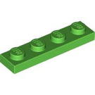 LEGO Leuchtend grün Platte 1 x 4 (3710)