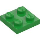 LEGO Fel groen Plaat 2 x 2 (3022 / 94148)