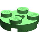 LEGO Leuchtend grün Platte 2 x 2 Runden mit Achse Loch (mit 'X'-Achsloch) (4032)
