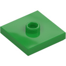 LEGO Lyse-grøn Plade 2 x 2 med rille og 1 Centrum Stud (23893 / 87580)