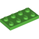 LEGO Leuchtend grün Platte 2 x 4 (3020)