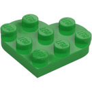 LEGO Fel groen Plaat 3 x 3 Rond Hart (39613)