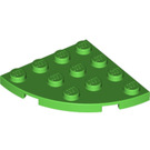 LEGO Bright Green Plate 4 x 4 Round Corner (30565)