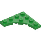 LEGO Leuchtendes Grün Platte 4 x 4 mit Circular Cut Out (35044)