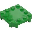 LEGO Fel groen Plaat 4 x 4 x 0.7 met Afgeronde hoeken en Empty Middle (66792)