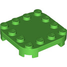 LEGO Leuchtend grün Platte 4 x 4 x 0.7 mit Abgerundete Ecken und Empty Middle (66792)