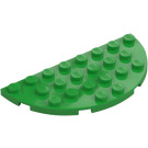 LEGO Leuchtendes Grün Platte 4 x 8 Rund Hälfte Kreis (22888)