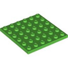 LEGO Fel groen Plaat 6 x 6 (3958)
