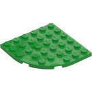 LEGO Kirkas vihreä Levy 6 x 6 Pyöreä Kulma (6003)