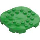 LEGO Bright Green Plate 6 x 6 x 0.7 Round Semicircle (66789)