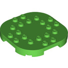 LEGO Bright Green Plate 6 x 6 x 0.7 Round Semicircle (66789)