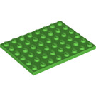 LEGO Leuchtend grün Platte 6 x 8 (3036)