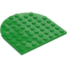 LEGO Leuchtendes Grün Platte 8 x 8 Rund Hälfte Kreis (41948)