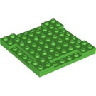 LEGO Leuchtend grün Platte 8 x 8 x 0.7 mit Cutouts (2628)