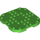 LEGO Leuchtend grün Platte 8 x 8 x 0.7 mit Abgerundete Ecken (66790)