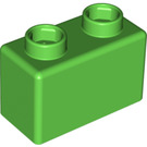 LEGO Leuchtend grün Quatro Backstein 1 x 2 (63.4 X 31.4) (48287)