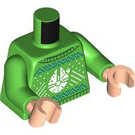 LEGO Fel groen Rey - Christmas Sweater Minifig Torso (973 / 76382)