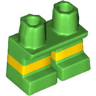 LEGO Leuchtend grün Kurz Beine mit Gelb Stripe (16709 / 41879)