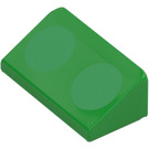 LEGO Verde brillante Con pendiente 1 x 2 (31°) con Verde Circles (85984)