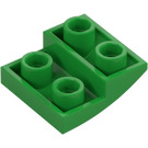 LEGO Fel groen Helling 2 x 2 x 0.7 Gebogen Omgekeerd (32803)